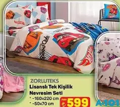 ZORLUTEKS LİSANSLI TEK KİŞİLİK NEVRESİM SETİ 160X220 CM 50X70 CM